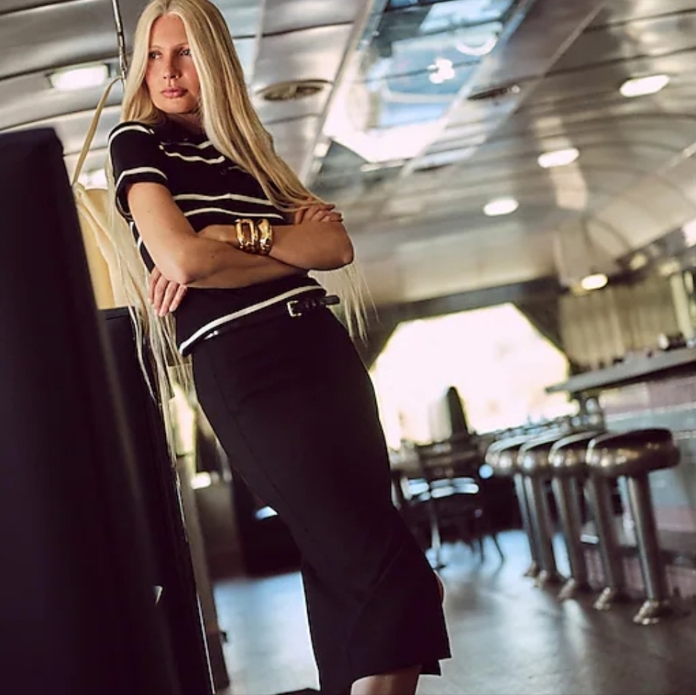 Jcrew Black Ponte Skirt